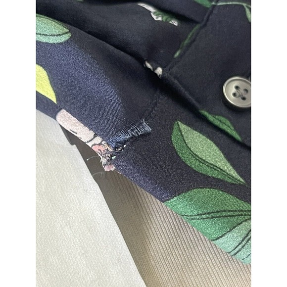 Ann Taylor Womens Blouse Top Sz XS Floral Long Sleeve Button down Collar Office - Picture 14 of 16